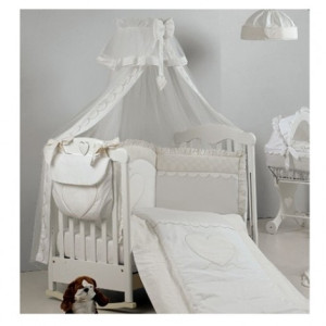 Балдахин със стойка за бебешко легло - LUX Heart